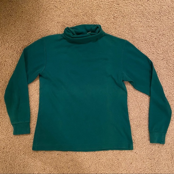 Lands’ End emerald cotton turtleneck - Picture 1 of 4
